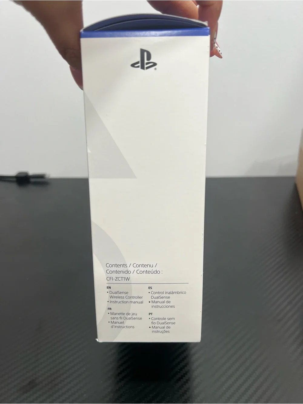 Sony DualSense Wireless Controller — White with Black Accents and Blue Trim